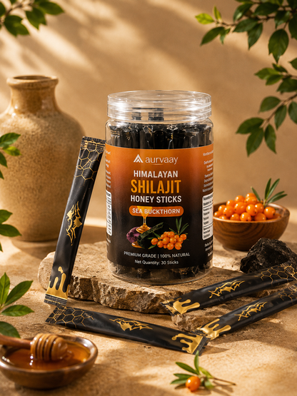 Aurvaay Shilajit Honey Sticks - Sea Buckthorn