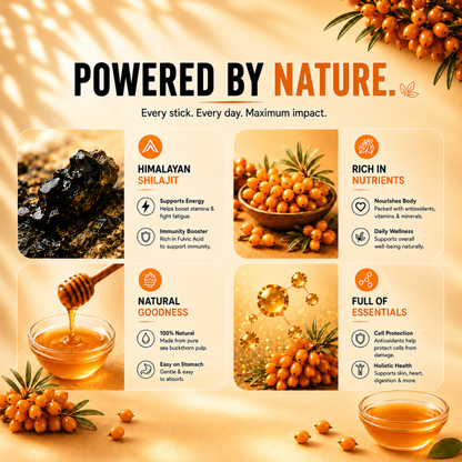 Aurvaay Shilajit Honey Sea Buckthorn Sticks