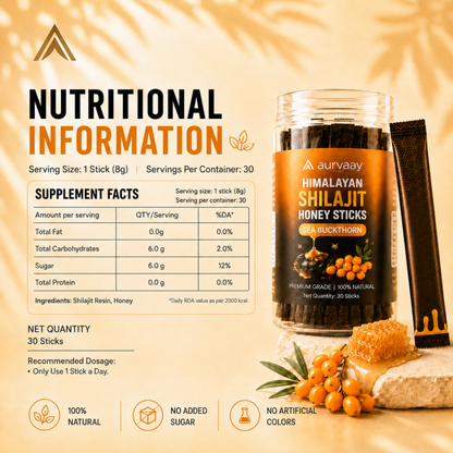 Aurvaay Shilajit Honey Sea Buckthorn Sticks